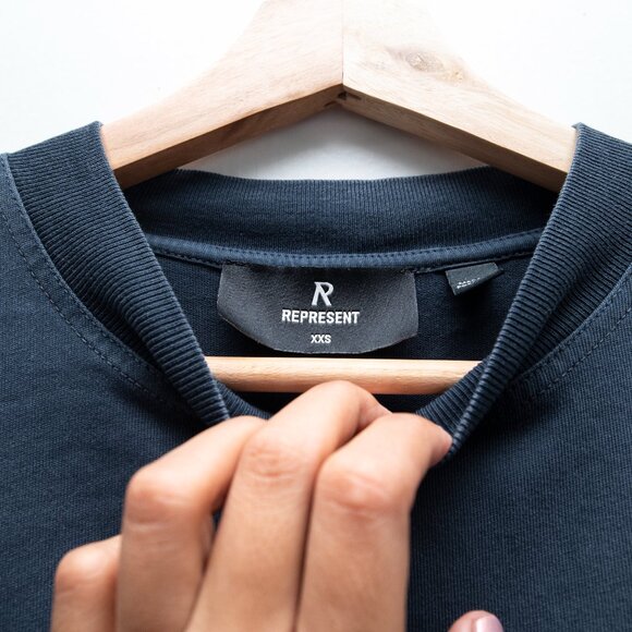 Represent Owners' Club T-shirt in Midnight Navy Blue (Oversized Fit) - Picture 4 of 7